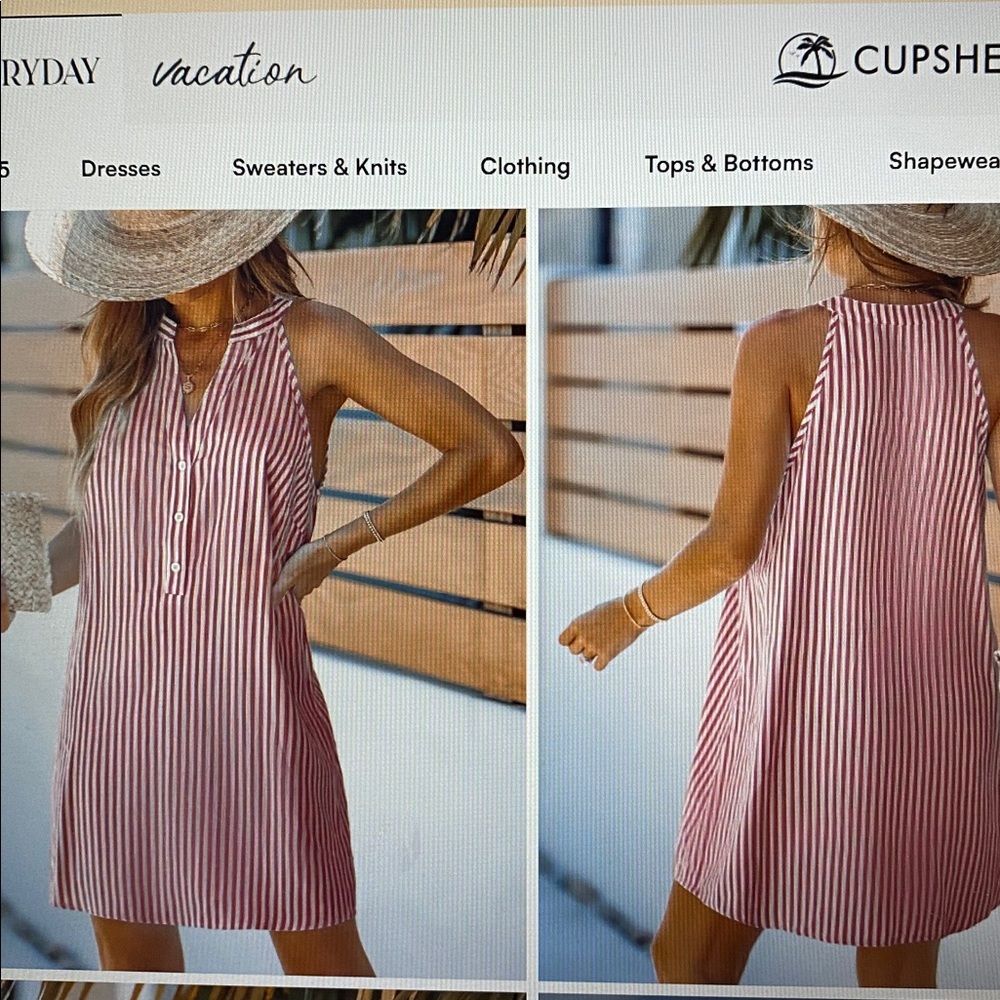 Cupshe Red and White Striped coverup NWT - Picture 10 of 10